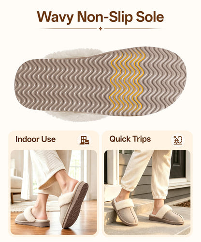 Litfun Fuzzy Memory Foam Slippers for Women Indoor Outdoor House Shoes 🍁 All In One Marketplace Canada