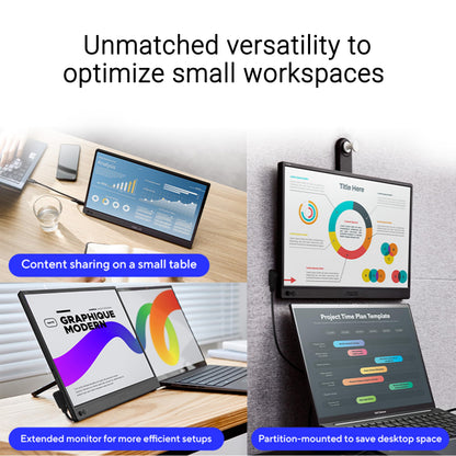ASUS ZenScreen 15.6” Portable Monitor for Laptop (MB169CK) - Dual USB-C, Mini-HDMI, Plug & Play External Screen for Travel Dual Setup, Full HD, IPS, Anti-Glare Surface, 360° Kickstand, 3yr Warranty Asus