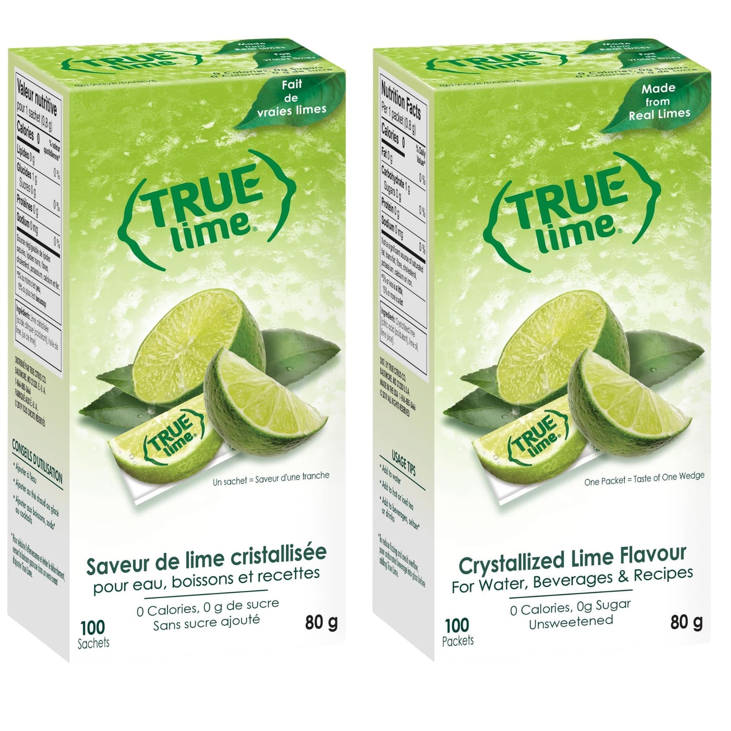 True Lemon & Lime Water Enhancer - Sugar-Free, Zero Calorie Citrus Packets (100 Count Each Flavor)