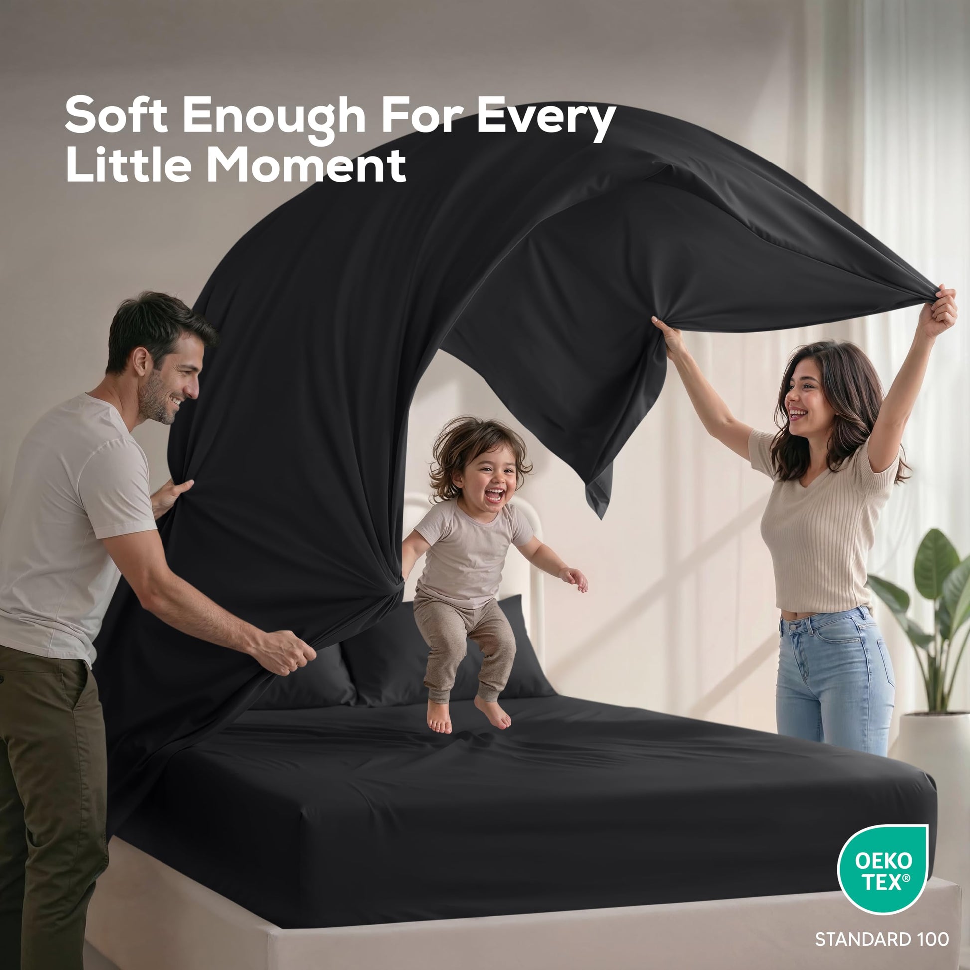Utopia Bedding Queen Bed Sheet Set - 4 Piece Bedding - Soft Brushed Microfiber Fabric - Shrinkage & Fade Resistant - Easy Care (Black)