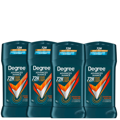 Degree Men Antiperspirant Deodorant for 72-Hour Sweat and Odour Protection, Adventure, 76g (Pack of 4) - Available at All In One Marketplace Canada
