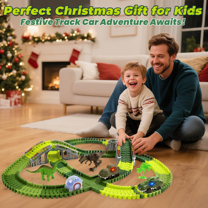 EagleStone Dinosaur Race Track Set for Kids – 233 PCS Flexible Race Tracks 🍁 All In One Marketplace Canada