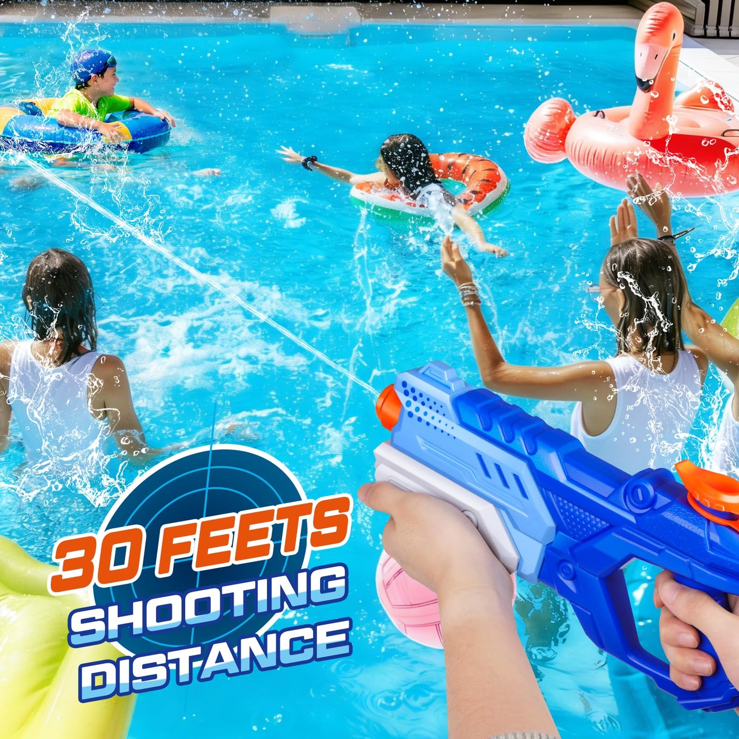 Water Guns for Kids, 3 Pack Super Water Blaster Soaker Squirt Guns 600CC High Capacity Summer Swimming Pool Beach Party Favors Water Outdoor Fighting Toy for Kids Adults Boy Girl