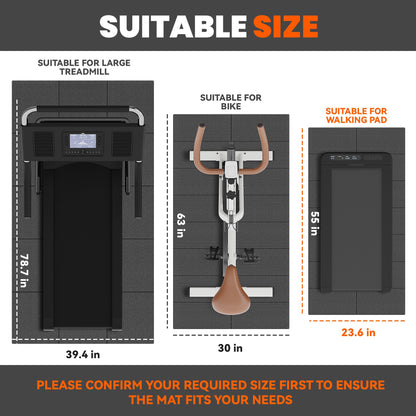 Stepwaver Walking Pad Mat for Carpet, Treadmill Mat for Hardwood Floors, High Density, 1/4 Thickness, Foldable, Floor Protection for Bike, Elliptical, Treadmill