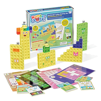 hand2mind Numberblocks 31-40 MathLink Cubes Activity Set - Learn Numbers & Early Math Skills, Preschool and Kindergarten Learning Activities, Educational Toys for Kids, Counting Math Manipulatives hand2mind