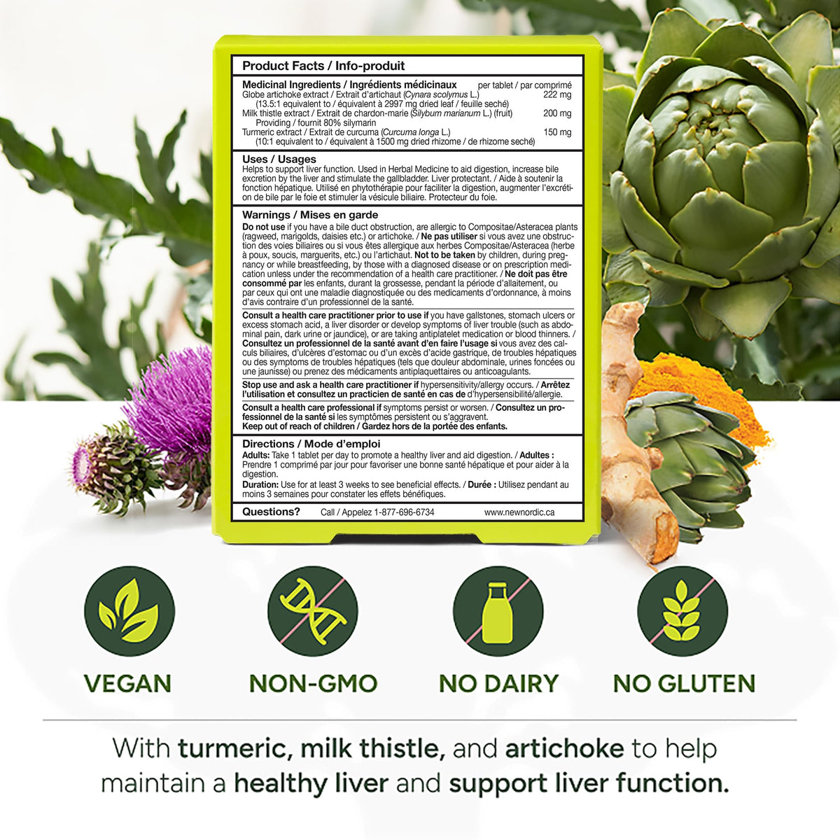 New Nordic Active Liver Tablets, Milk Thistle Supplement, 60 Day Supply