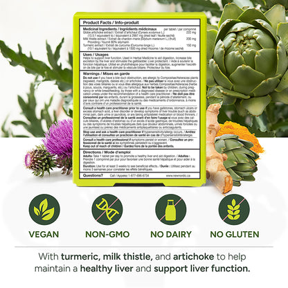 New Nordic Active Liver Tablets, Milk Thistle Supplement, 60 Day Supply