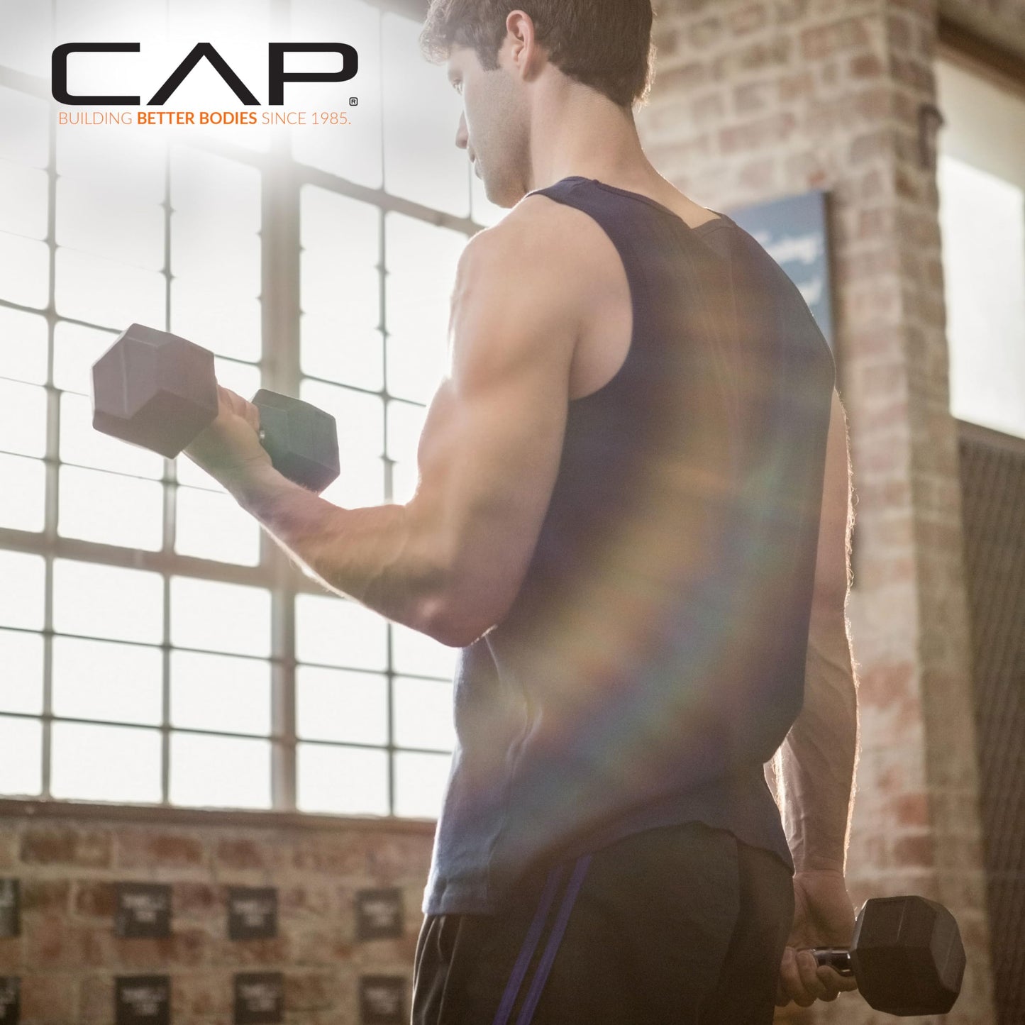 CAP Barbell 30 LB Coated Hex Dumbbell Weight Pair with Black Handle