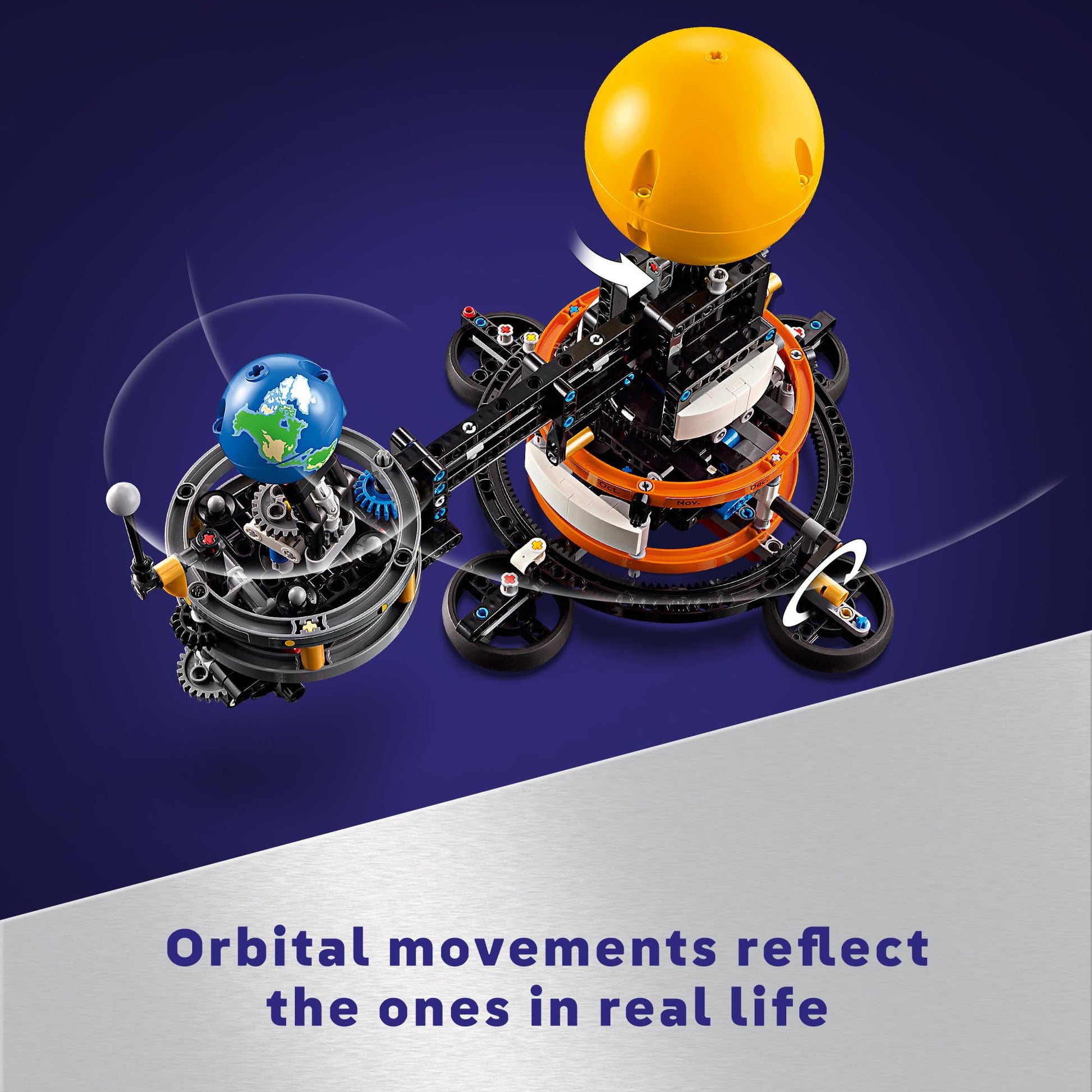 LEGO Technic Planet Earth and Moon in Orbit Building Set, Outer Space Birthday Gift for 10 Year Olds, Solar System Space Toy for Imaginative, Independent Play, Space Room Décor for Boys & Girls, 42179 LEGO