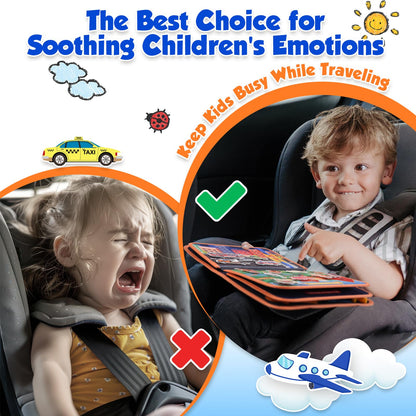 ZOOI Toddler Toys Busy Board - Montessori Toys for 1-5 Year Old Boy Girl Birthday Gifts for Kids, Sensory Toys Baby Essentials, Busy Book for Toddlers 1-5 Year Old, Airplane Activities Toys Gifts