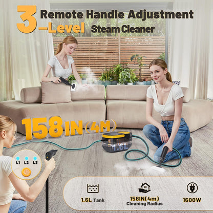 Gautye Steam Cleaner, 3 Level Adjustable Handle with 15 Accessories - Available at All In One Marketplace Canada