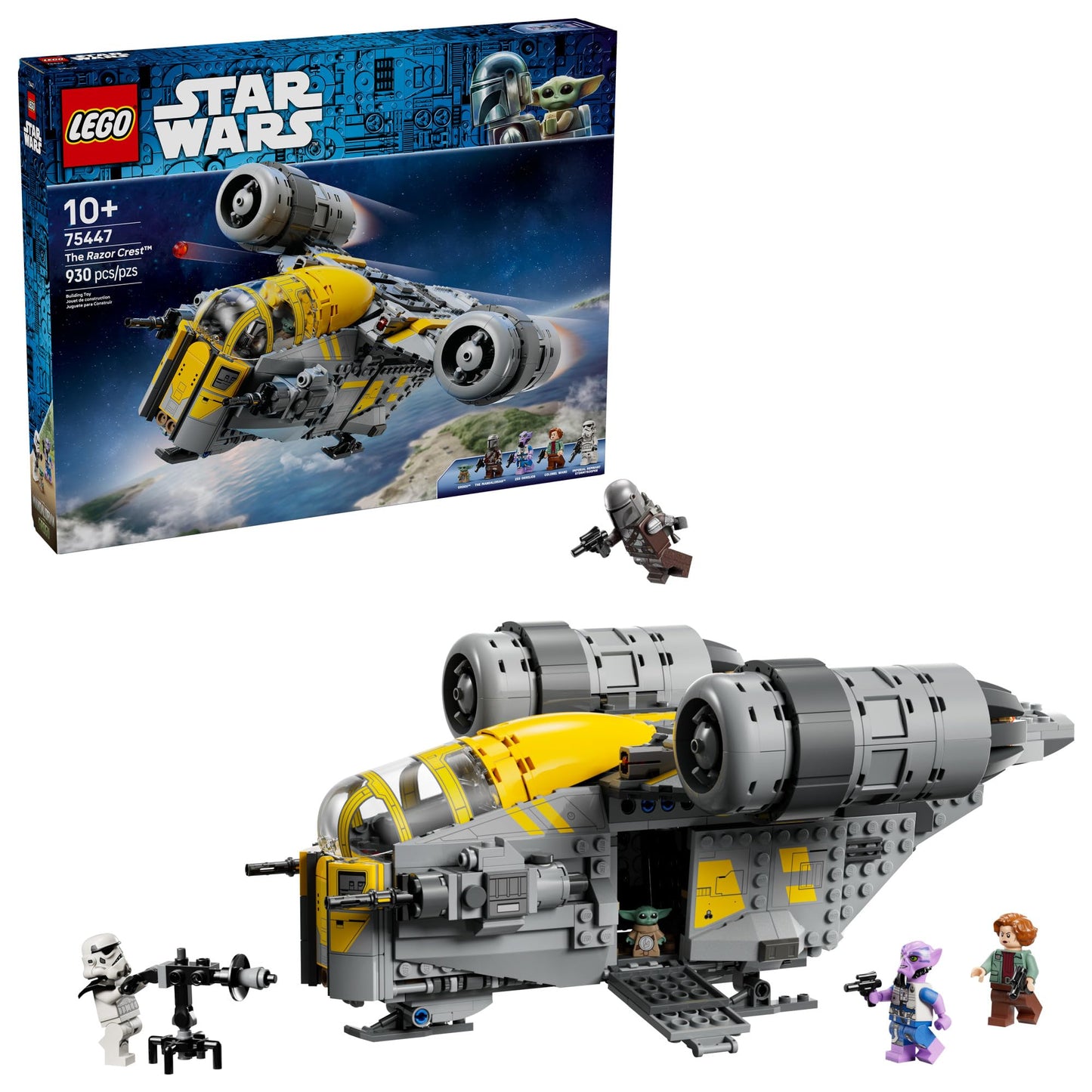 LEGO Star Wars: The Mandalorian and Grogu The Razor Crest Building Toy - Build and Display Set for Boys & Girls, Ages 10+ - Star Wars Gifts for Birthdays & Fans - 75447 LEGO