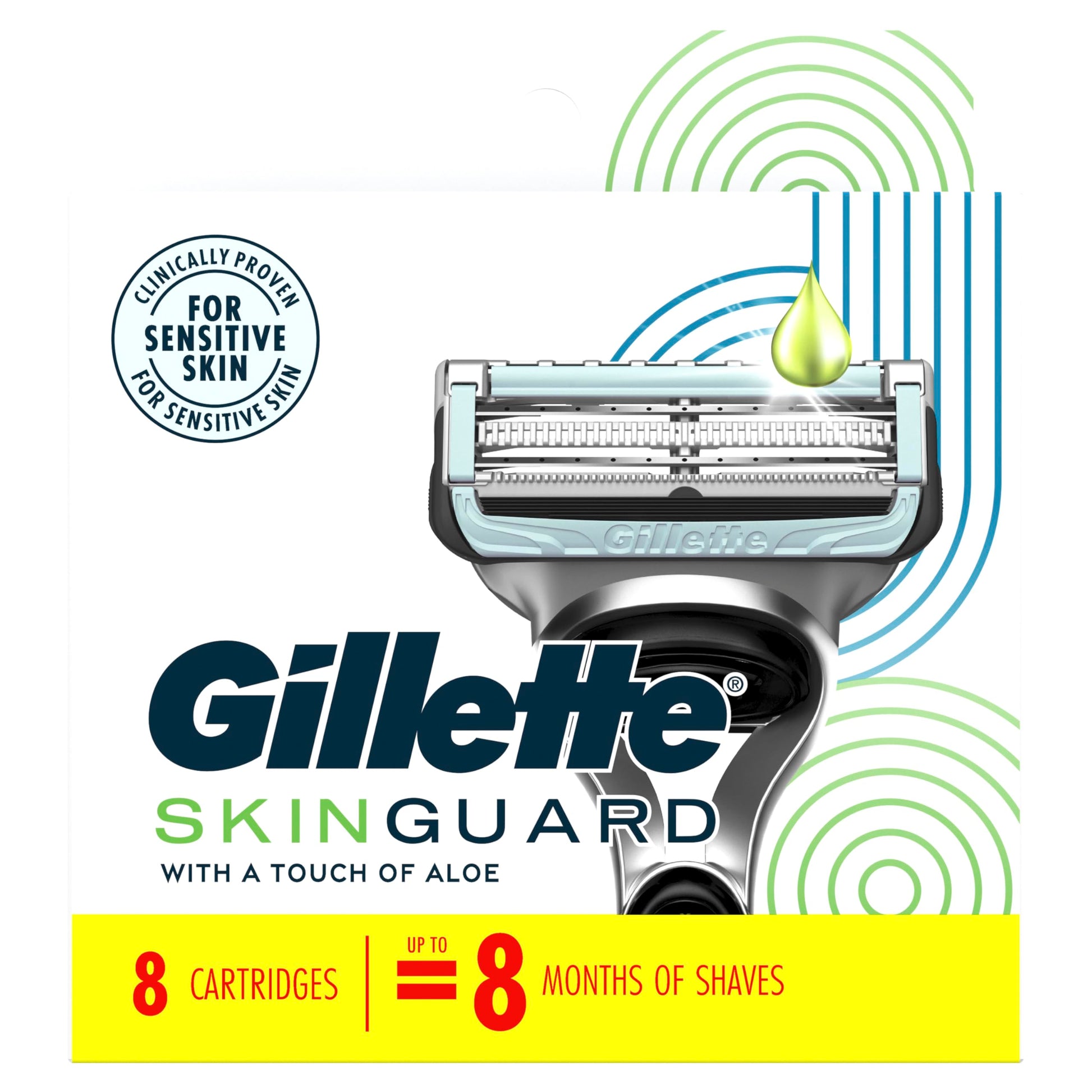 Gillette Skinguard Men's Razor Blade Refill, 8 Blade Refills - Available at All In One Marketplace Canada
