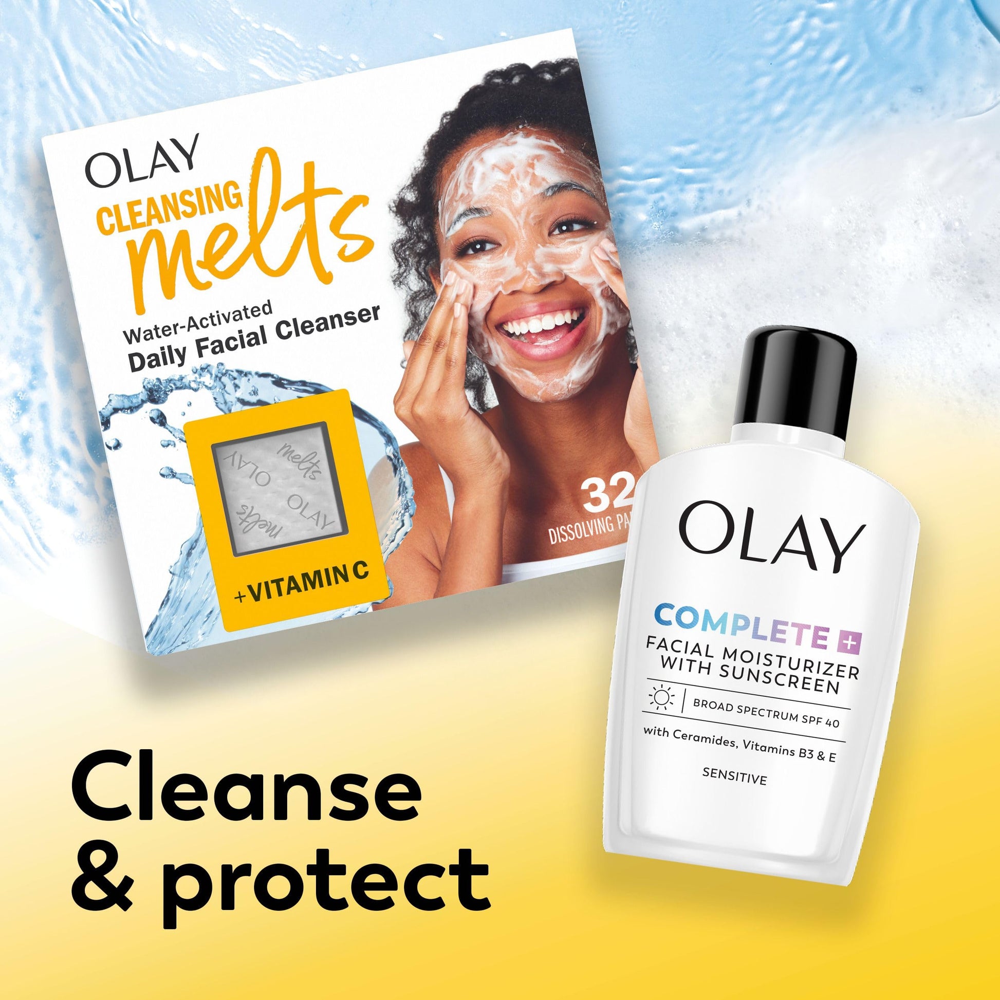 Olay Complete+ Face Moisturizer with Sunscreen SPF 40, For Sensitive Skin, Broad Spectrum Sun Protection, Fragrence-Free - No White Cast on All Tones, Nourishes Moisture Barrier - Ceramides, 177 mL - Available at All In One Marketplace Canada