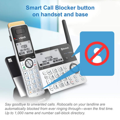 VTech IS8151-5 Answering System with 5 Handsets, Connect to Cell and Super Long Range (IS8151-5S) VTech