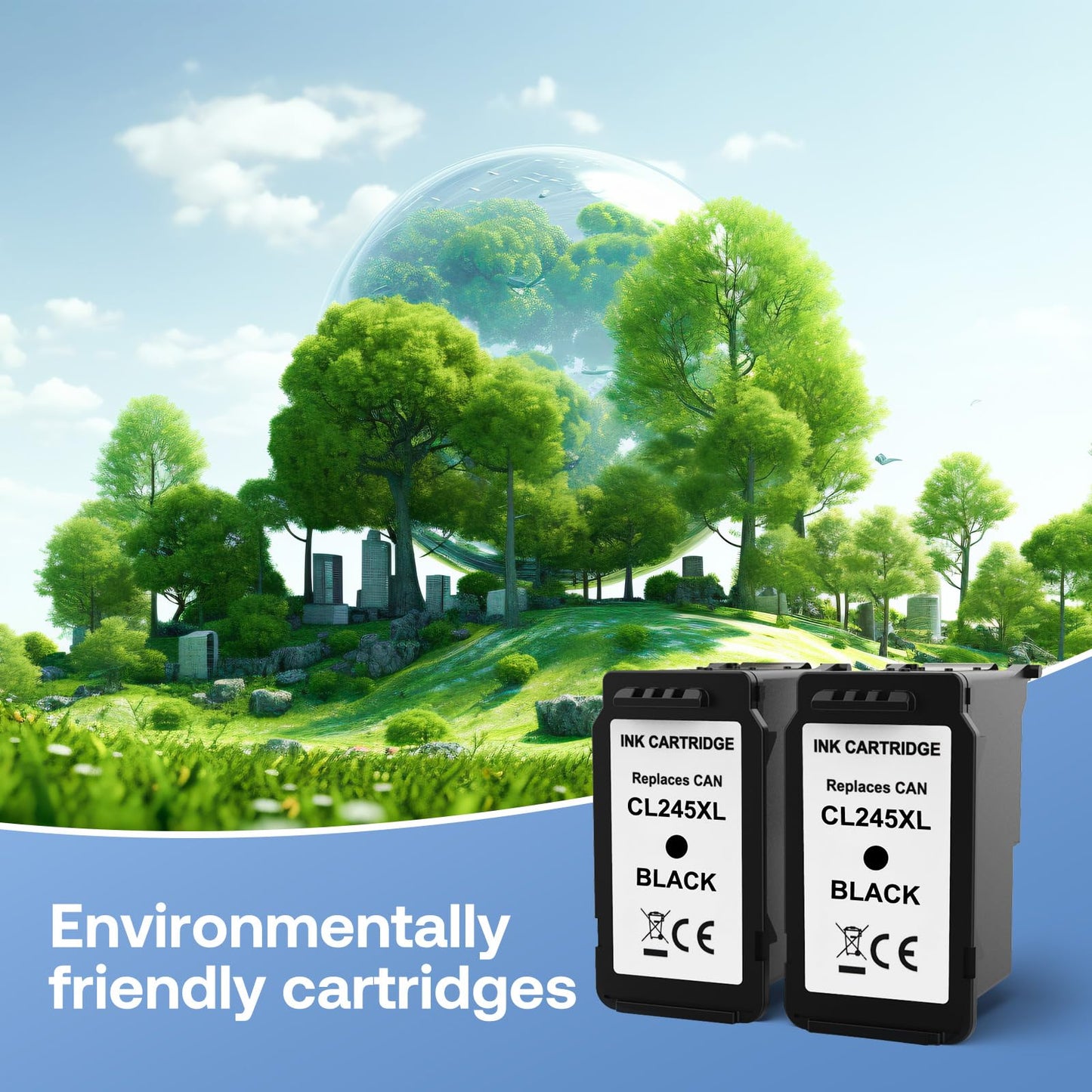 SGSUBY 245XL Black Ink Cartridge Replacement for Canon Ink 245XL PG-243 XL PG-245 XL Compatible with Canon Pixma MX490 MX492 TR4520 MG3022 MG2522 MG2920 MG2420 MG2520 TS3322 Remanufactured (2 Black) - Available at All In One Marketplace Canada