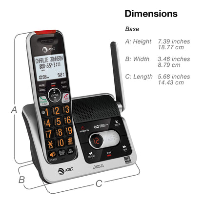 AT&T BL102-3 DECT 6.0 3-Handset Cordless Phone for Home with Answering Machine, Call Blocking, Caller ID Announcer, Audio Assist, Intercom, and Unsurpassed Range, Silver/Black 🍁 All In One Marketplace Canada