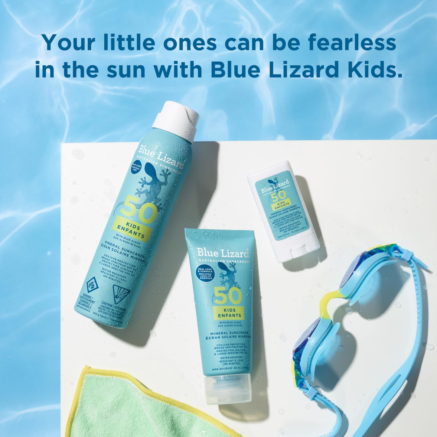 Blue Lizard Kids Mineral SPF 50 Sunscreen Spray, Broad-Spectrum UVA/UVB Protection, Water-Resistant, Zinc Oxide Formula, 142 g