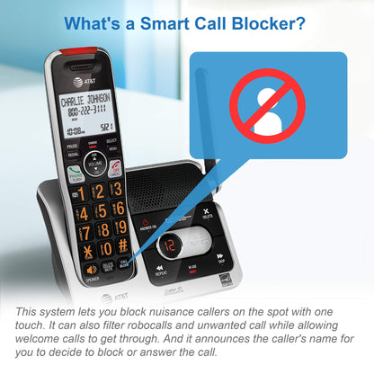 AT&T BL102 DECT 6.0 Cordless Phone for Home with Answering Machine, Call Blocking, Caller ID Announcer, Audio Assist, Intercom, and Unsurpassed Range, (Canadian Version)