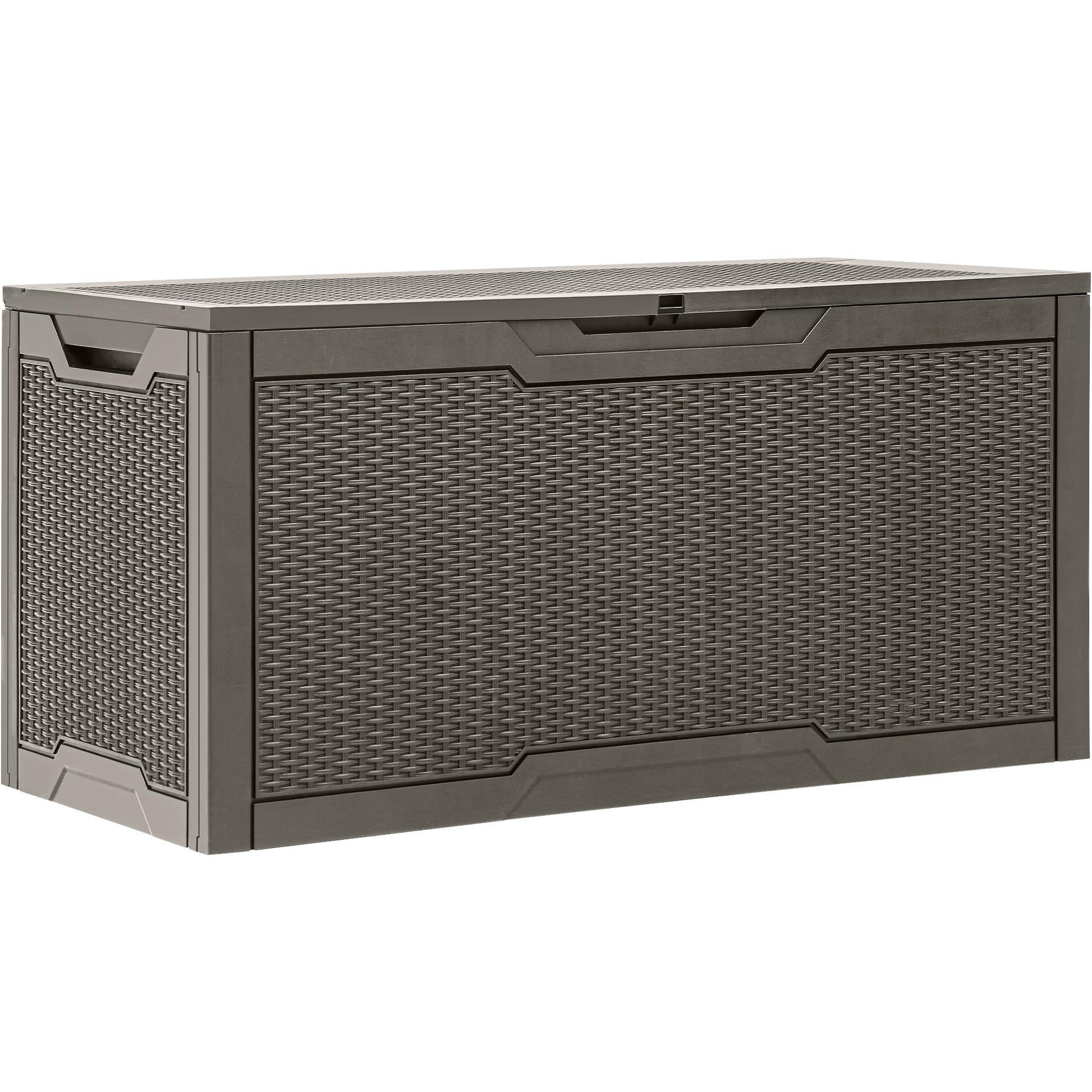 YITAHOME 100 Gallon Large Resin Deck Box Outdoor Storage Boxes for Patio Furniture, Outdoor Cushions, Garden Tools and Pool Supplies-Waterproof,Lockable (Taupe) YITAHOME