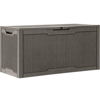 YITAHOME 100 Gallon Large Resin Deck Box Outdoor Storage Boxes for Patio Furniture, Outdoor Cushions, Garden Tools and Pool Supplies-Waterproof,Lockable (Taupe) YITAHOME