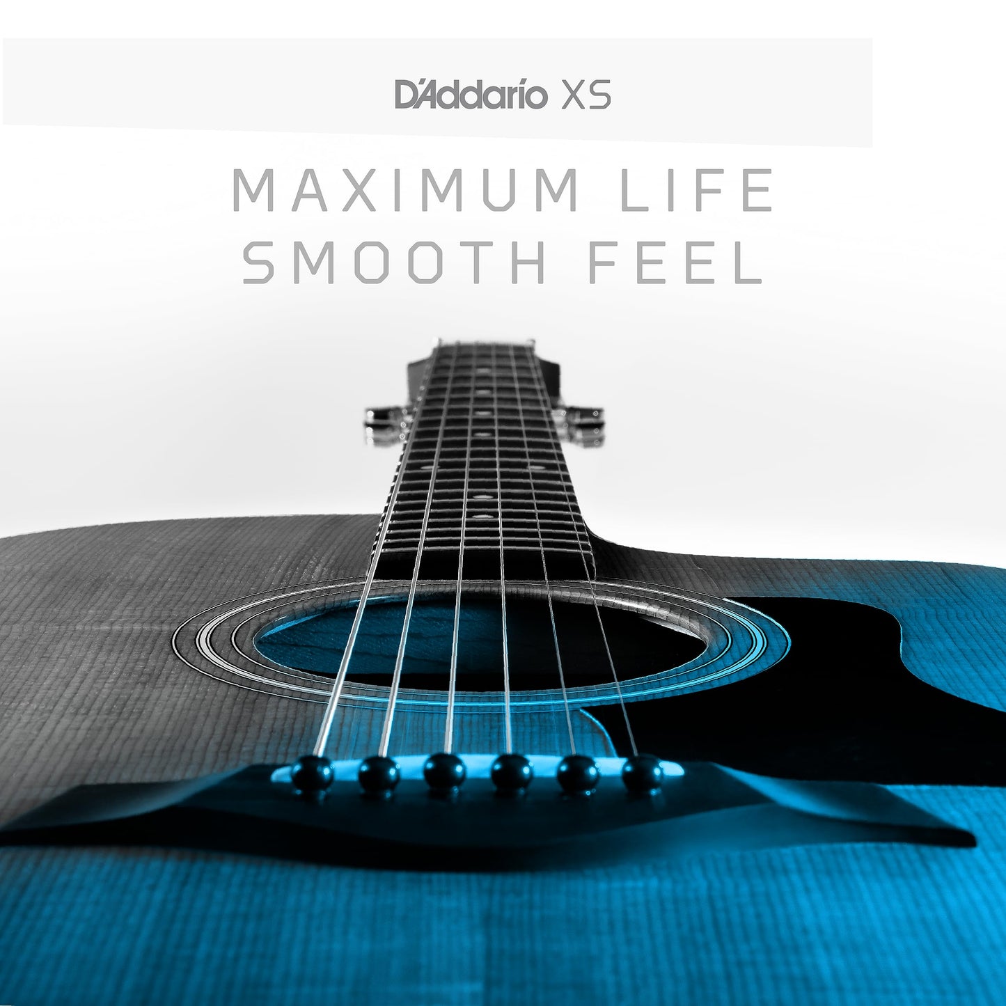 D'Addario Acoustic Guitar Strings, XS Phosphor Bronze Coated, XSAPB1253, Light Gauge 12-53, 6-String Set, Pack of 1
