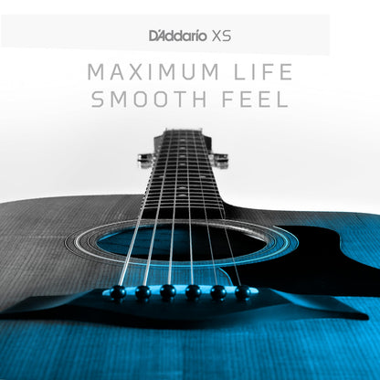 D'Addario Acoustic Guitar Strings, XS Phosphor Bronze Coated, XSAPB1253, Light Gauge 12-53, 6-String Set, Pack of 1