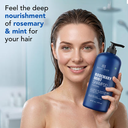 Botanic Hearth Rosemary Shampoo with Biotin & Mint, Sulfate-Free Deep Cleansing Shampoo for Thicker, Fuller-Looking Hair, Nourishing Scalp Care, 16 fl oz - Available at All In One Marketplace Canada