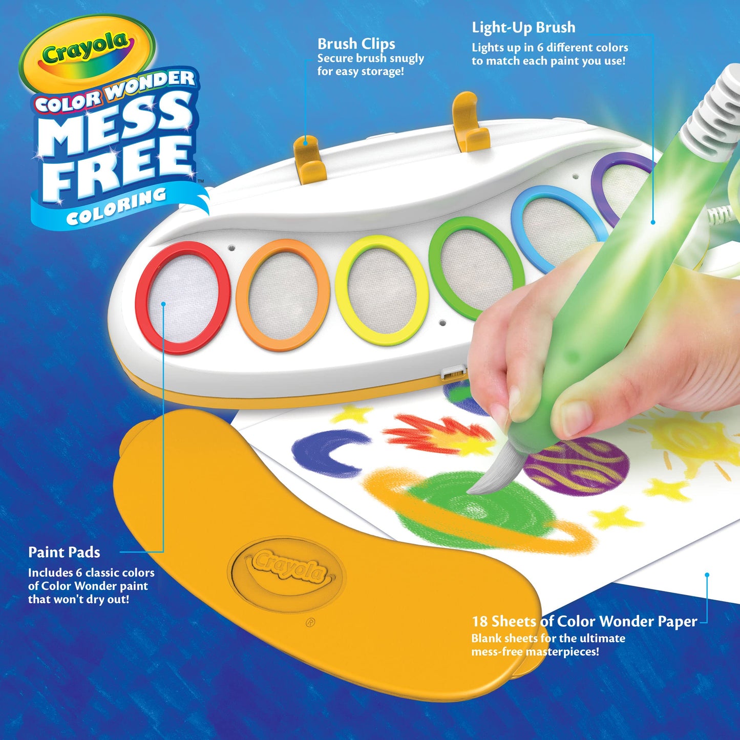 Crayola Color Wonder Magic Light Brush, Mess Free Painting Station for Kids, Gift for Kids, Learning Toddler Activity Toy, Ages 3+ 🍁 All In One Marketplace Canada
