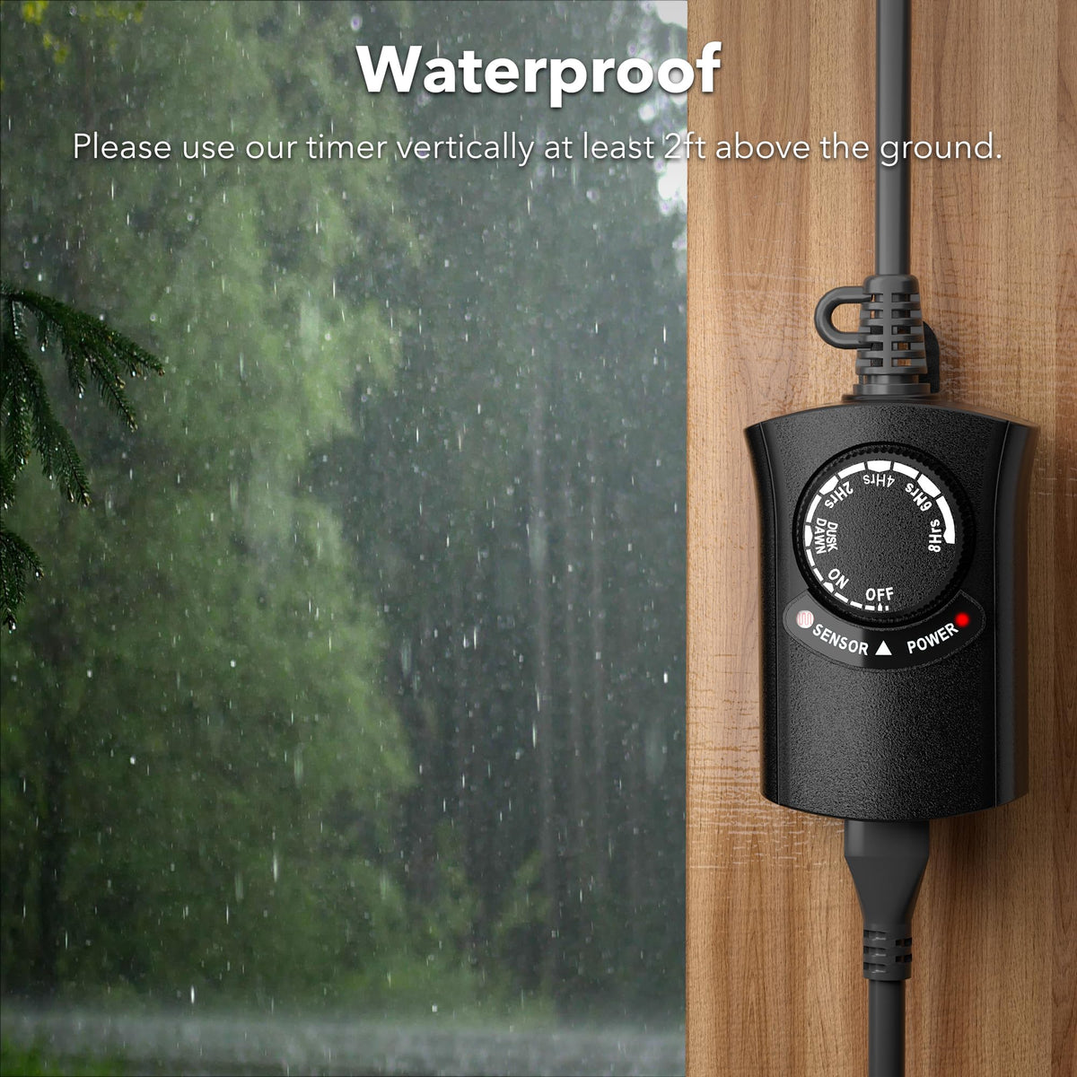 HBN Outdoor Light Timer Waterproof, Weatherproof Photocell Dusk to Dawn Light Sensor Timer 2/4/6/8 Countdown Timer, 1 Grounded Outlet for Christmas Lights，Hallowen Deceration，1875W 15A 1/2HP 🍁 All In One Marketplace Canada