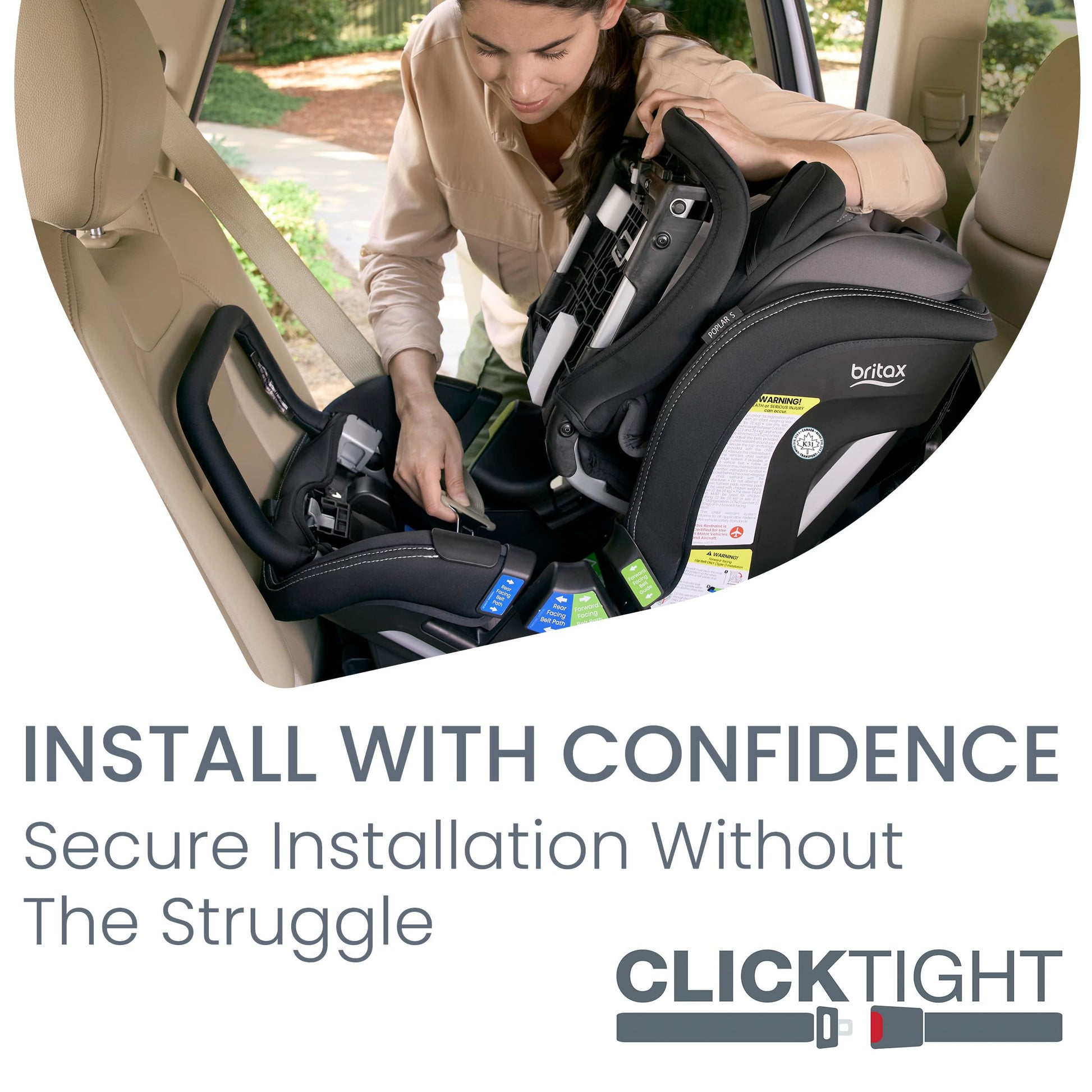 Britax Poplar S Convertible Car Seat, Slim 17” Design — Stone Onyx Britax