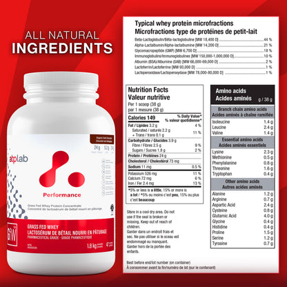 ATP LAB Grass Fed Whey Protein Concentrate - Organic Dark Chocolate - 1.8kg (47 Servings)