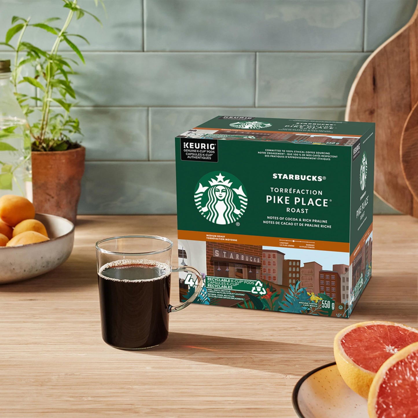 Starbucks Pike Place Medium Roast K-Cup Coffee Pods, 44 Count