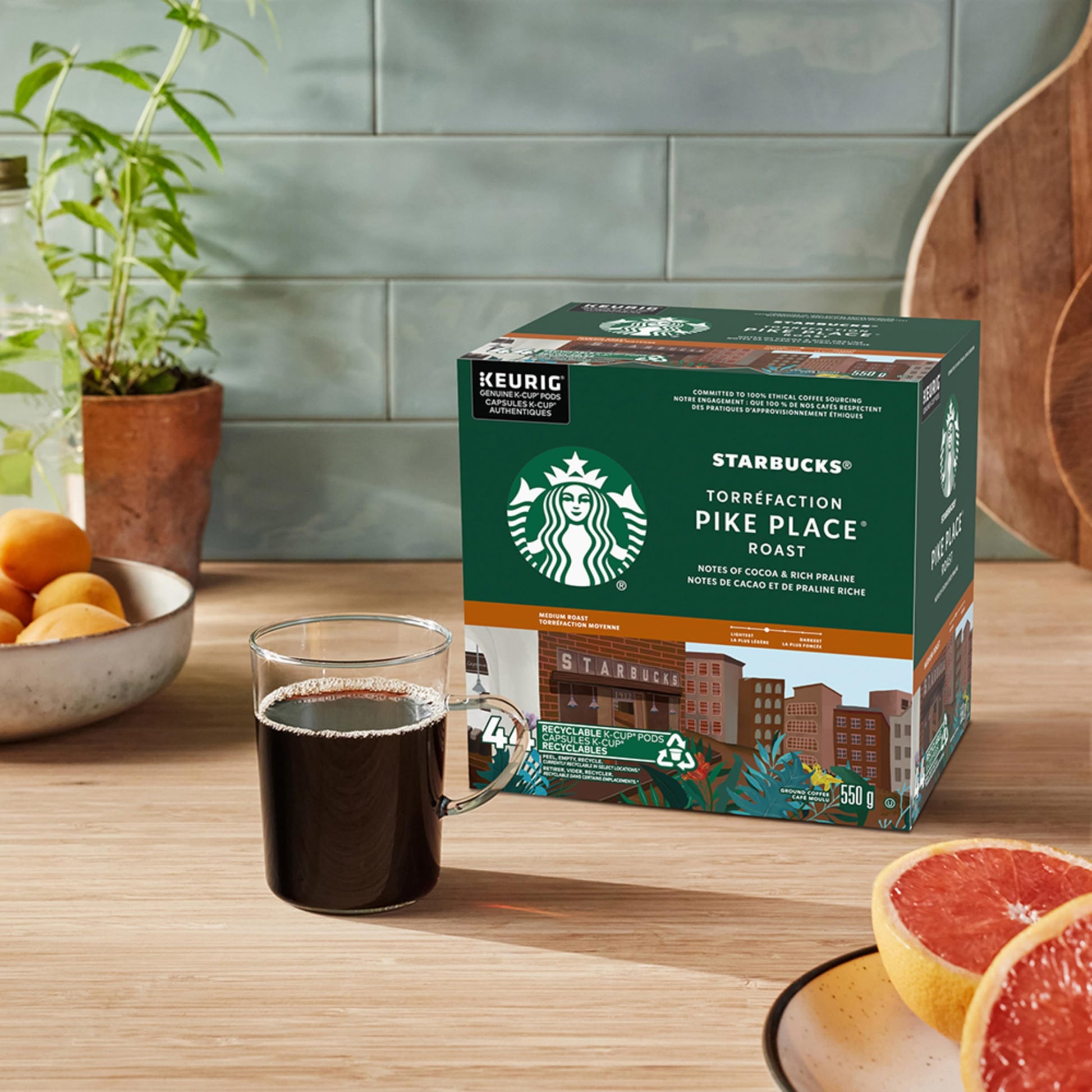 Starbucks Pike Place Medium Roast K-Cup Coffee Pods, 44 Count