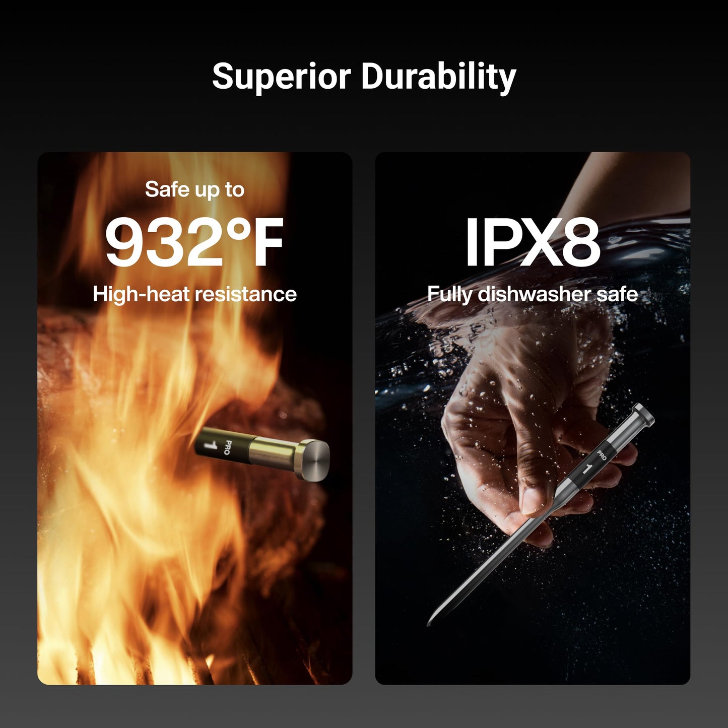 ThermoMaven Wireless Meat Thermometer, 10X Enhanced Signal and Stability with Sub-1G, Standalone Base with Display & Control, Certified Accuracy ±0.5°F, WiFi Unlimited Range for BBQ, Oven,Smoker,Grill - Available at All In One Marketplace Canada