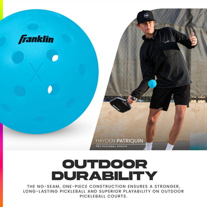 Franklin Sports X-40 Pickleballs - Official Ball of USA Pickleball, APP Tour, US Open - Suitable for Outdoor Courts - Regulation Size, Tournament Grade - 6 Pack - Neon
