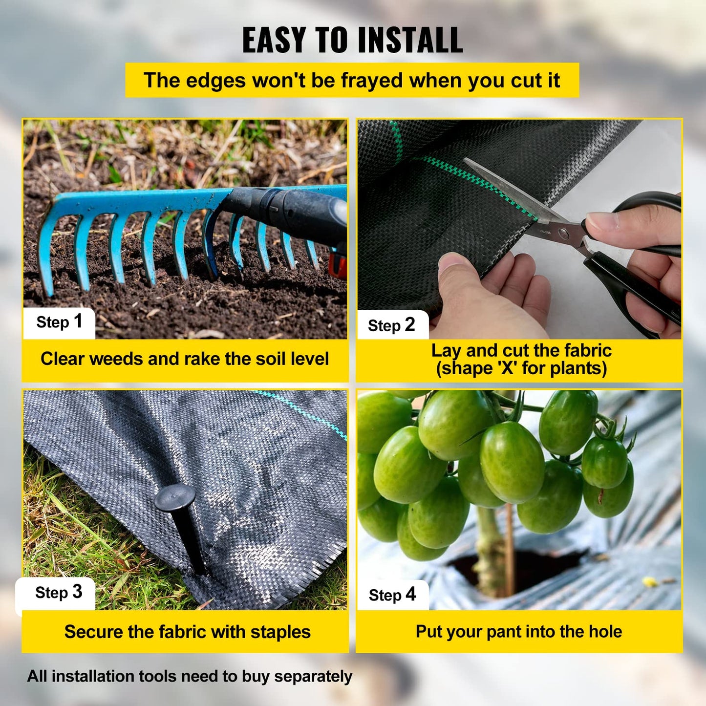 Happybuy Landscape Fabric Heavy Duty 3.24oz Geotextile Fabric 3ft x 300ft Ground Cover Non Woven for Commercial Greenhouse Yard Garden Barrier Cloth Blocker Mat (3.24OZ 3 * 300Ft) (3.24OZ 3 * 300FT) 🍁 All In One Marketplace Canada