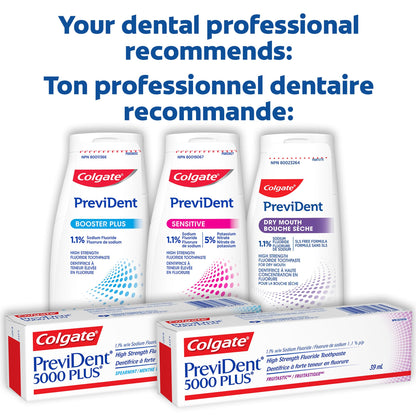Colgate PreviDent Dry Mouth Toothpaste - Mint, 100mL - Fluoride Enamel Protection, Dry Mouth Teeth Relief, Travel Size - Dentifrice for Daily Oral Care