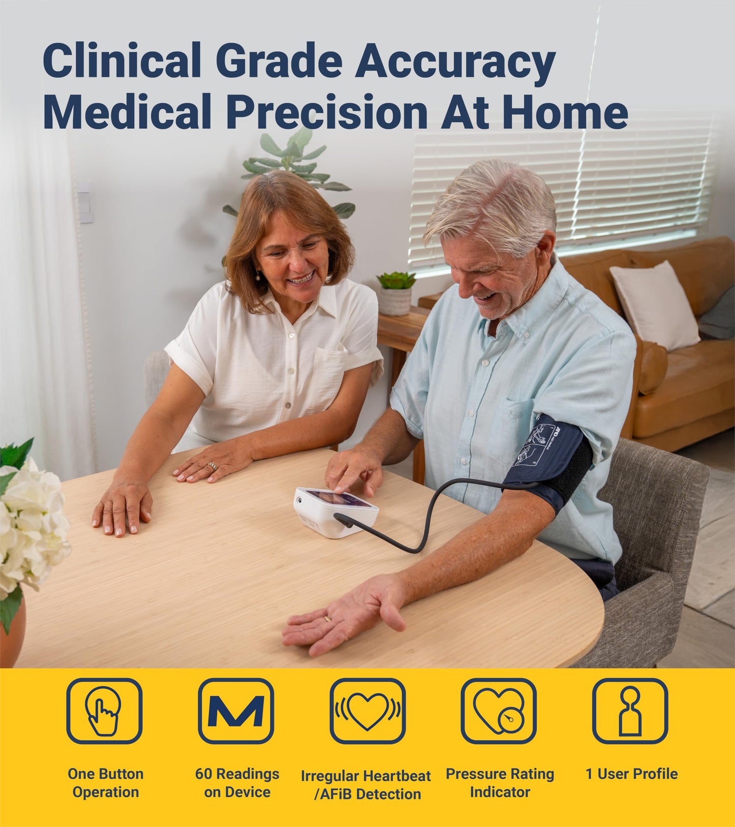 A&D Medical Blood Pressure Monitor for Home Use - UA-651CN - Upper Arm Precise BP Machine - Wide Range Cuff (8.6–16.5” / 22-42 cm) Easy To Use, One Click Operation, Adults, AA Batteries, 1-User - Available at All In One Marketplace Canada