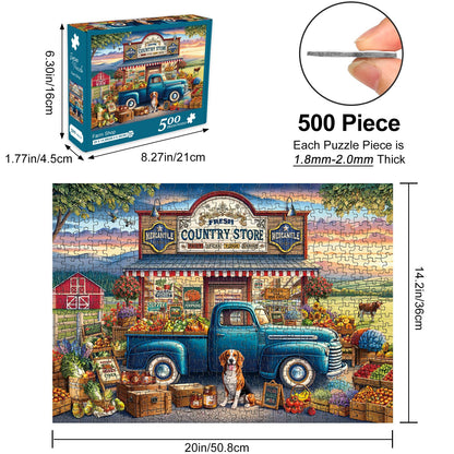 Rocorose 500 Pieces Puzzle for Adults, Countryside Landscape Puzzle Challenging Country Store Jigsaw Puzzles Holiday Party Gift Farm Home Decor Perfect for Game Nights 🍁 All In One Marketplace Canada
