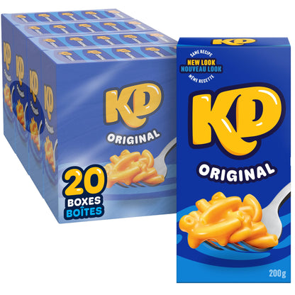 Kraft Dinner Original Mac and Cheese, 200g Box - 20 Pack Bundle