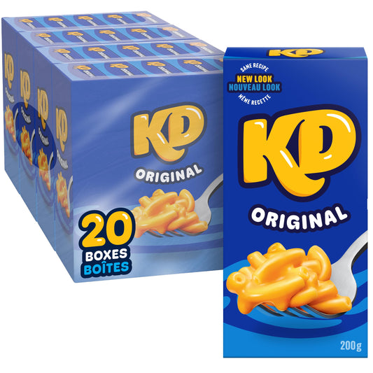Kraft Dinner Original Mac and Cheese, 200g Box - 20 Pack Bundle