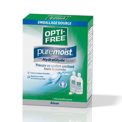 Opti-Free PureMoist with HydraGlyde Twin Pack, Multipurpose Contact Lens Solution, 2 x 300 ml - Available at All In One Marketplace Canada