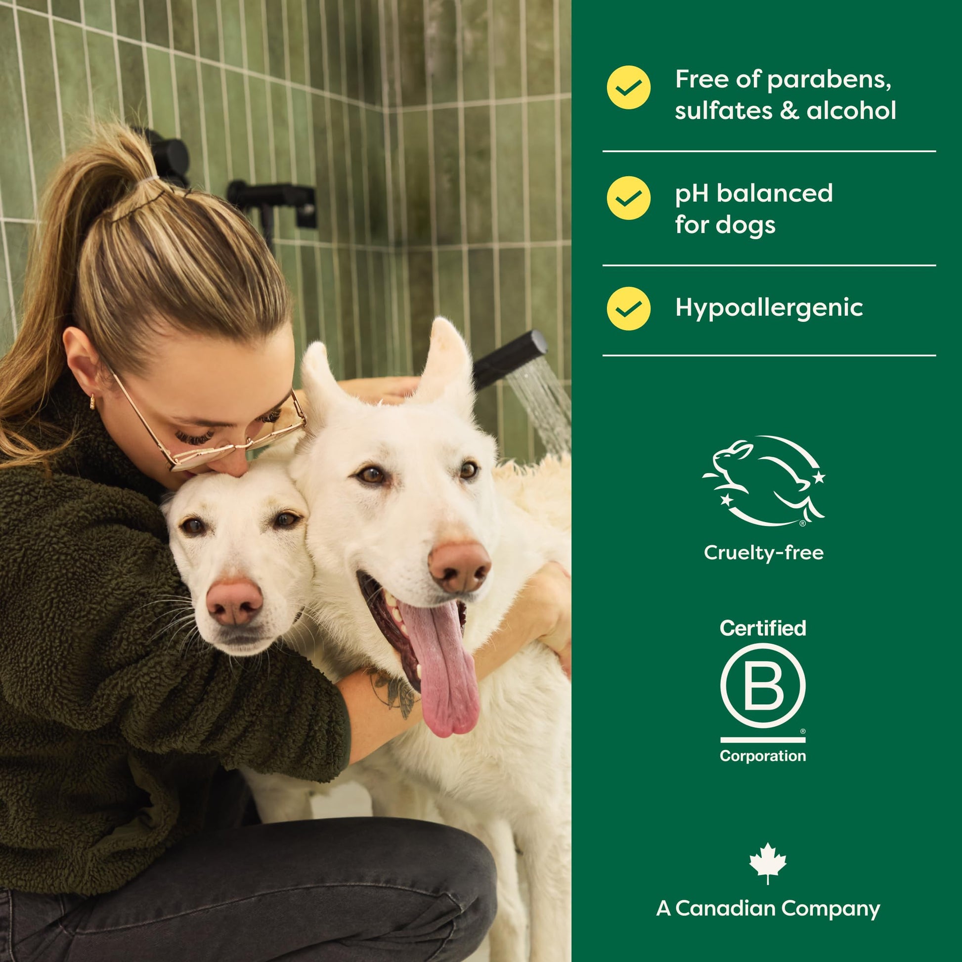 Earth Rated (A Canadian Company), 3-in-1 Deshedding Dog Shampoo and Conditioner, Deodorizing Oatmeal Shampoos for Dogs and Puppies, Great for Smelly Pets, White Tea and Basil Scent, 473 ml