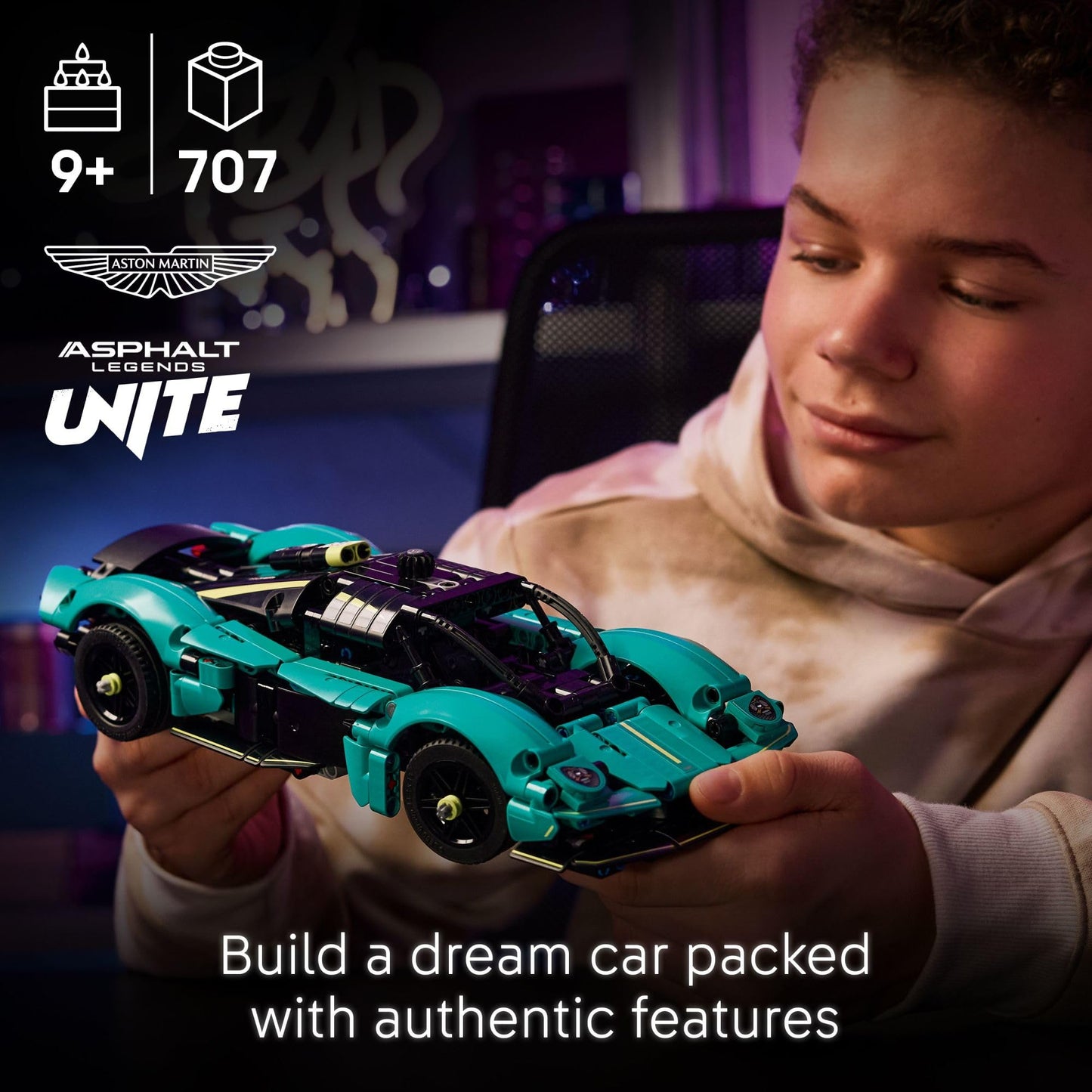 LEGO Technic Aston Martin Valkyrie Toy Car - Kids Model Kit Toy for Boys and Girls, Ages 9+ - Vehicle Building Set for Pretend Play & STEM Learning - Sports Car Gift Idea for Birthdays - 42208 LEGO