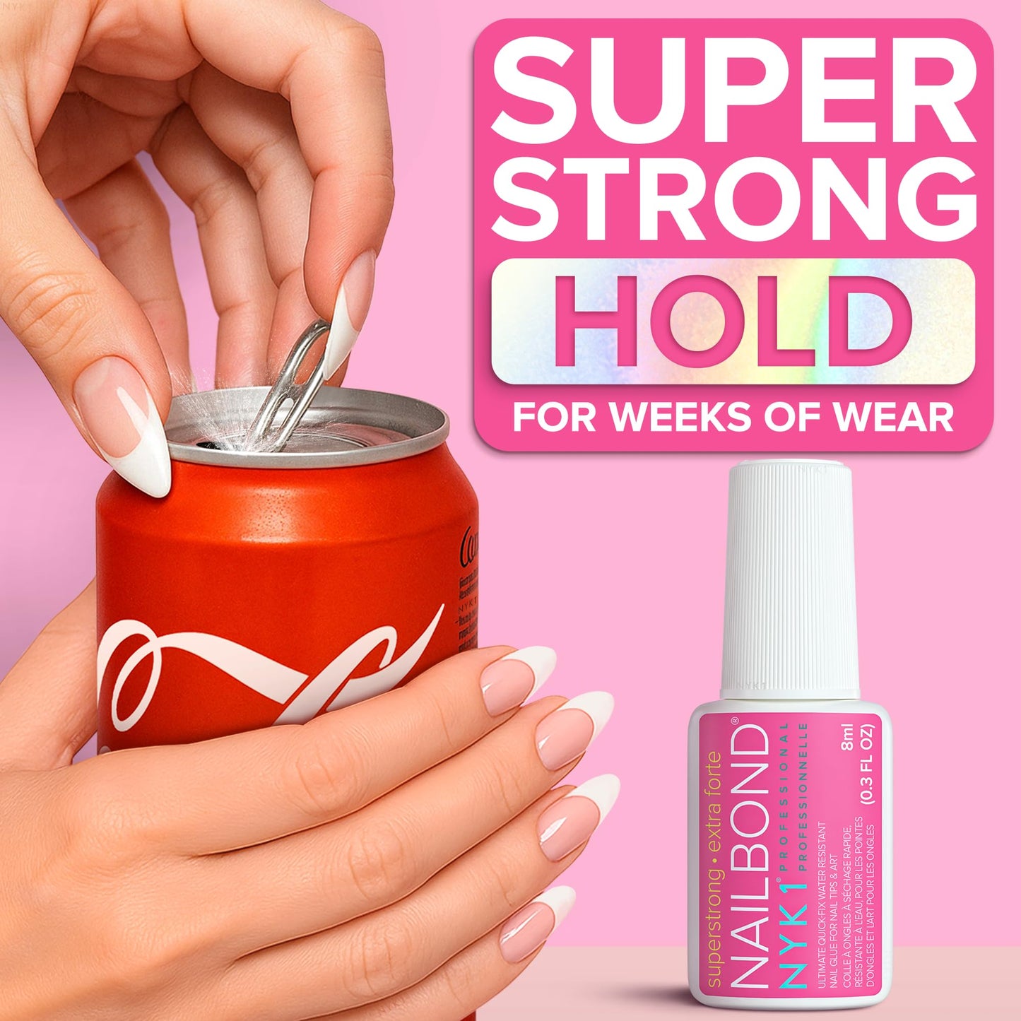 NYK1 Super Strong Nail Glue For Press On Nails, Nail Tips And Acrylic Nails (8ml) Nail Bond Brush On Nail Glue For Acrylics Glue On Nails And Fake Nails With Glue Brush for Stick On Nails Tips - Available at All In One Marketplace Canada