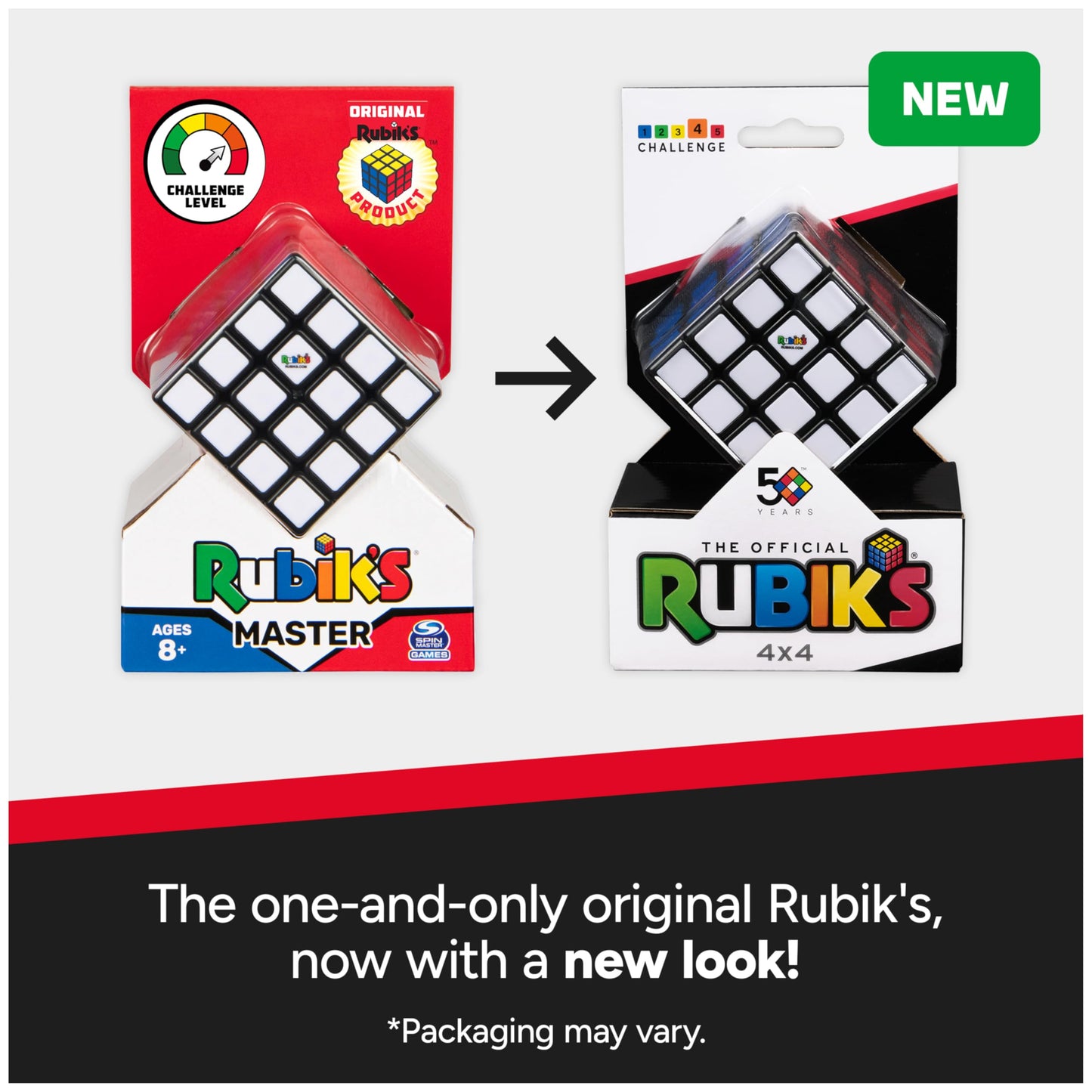 Rubik’s Cube, 4x4 Master Cube Color-Matching Puzzle, Bigger Bolder Version of the Classic, Packaging May Vary Rubik's