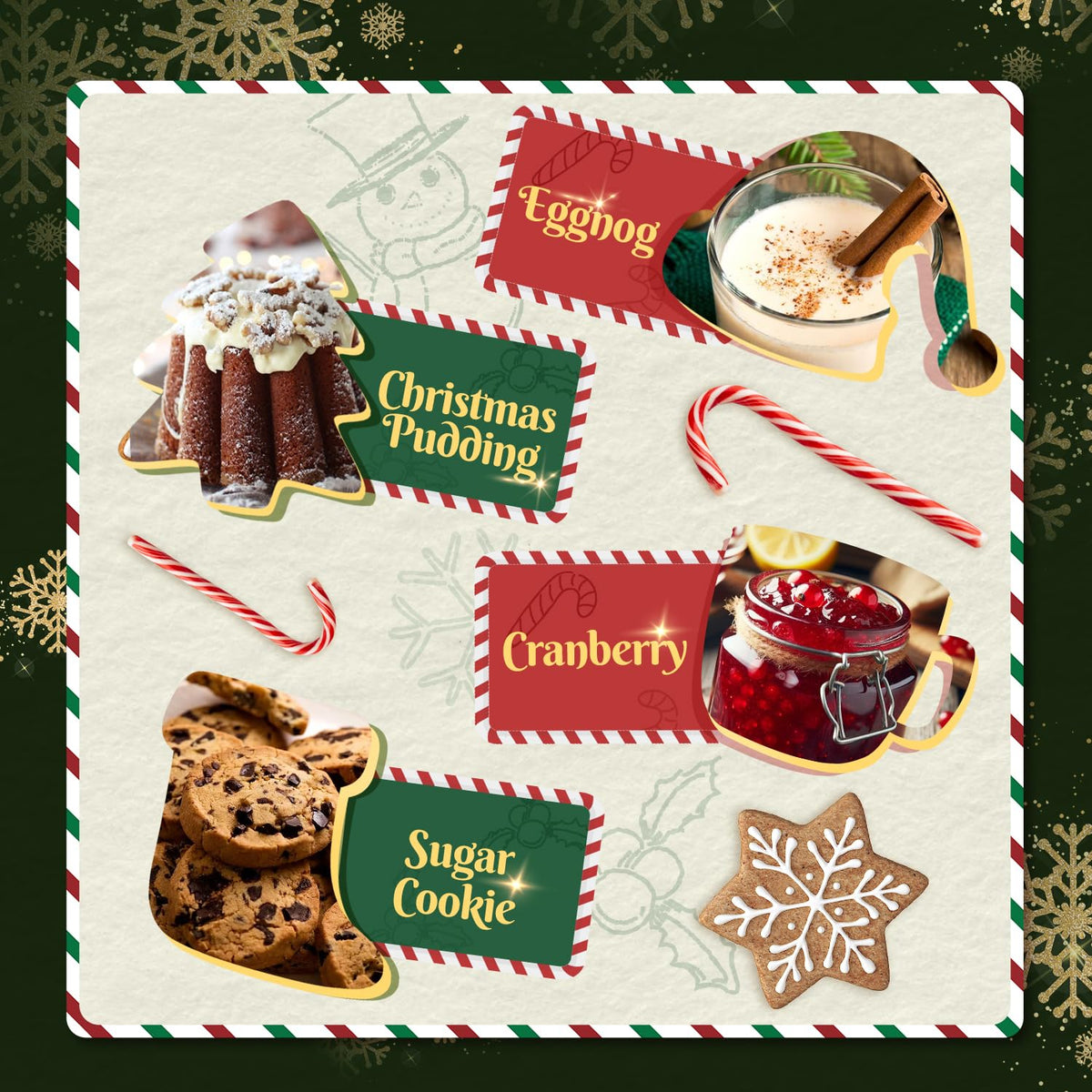 Christmas Scented Wax Melts, Strong Scentsy Wax Melts, Wax Cubes for Warmer - Christmas Wreath, Apple Cinnamon, Gingerbread, Candy Cane, Eggnog, Christmas Pudding, Cranberry, Sugar Cookie 🍁 All In One Marketplace Canada