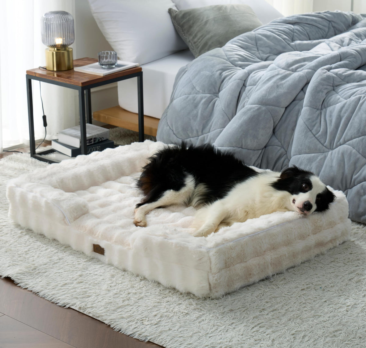 COZY KISS Warm Orthopedic Extra Large Dog Sofa Bed, XL 112x81x18 cm, Beige 🍁 All In One Marketplace Canada