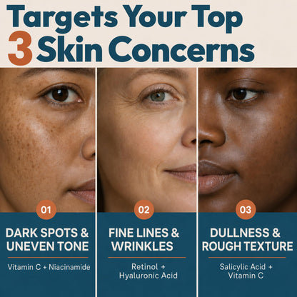Eva Naturals Vitamin C+ Serum for Face – Anti Aging Facial Serum with Retinol, Salicylic Acid, Niacinamide & Hyaluronic Acid – Dark Spot, Fine Line & Wrinkle Support for Radiant Skin